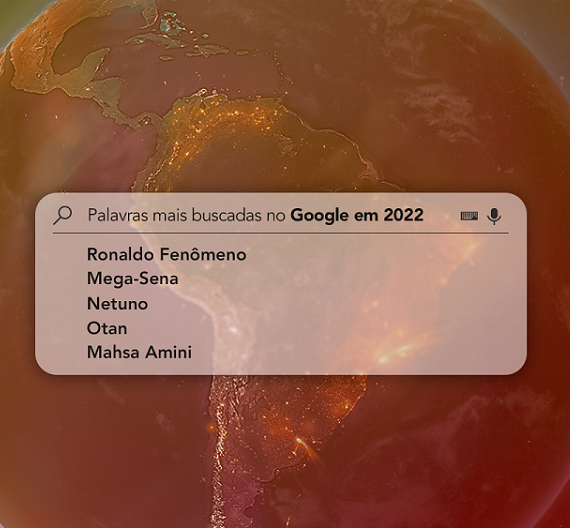 box do campo de busca do Google comas palavras mais buscadas em 2022