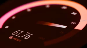 Tela mostrando o velocímetro de um Speed Test